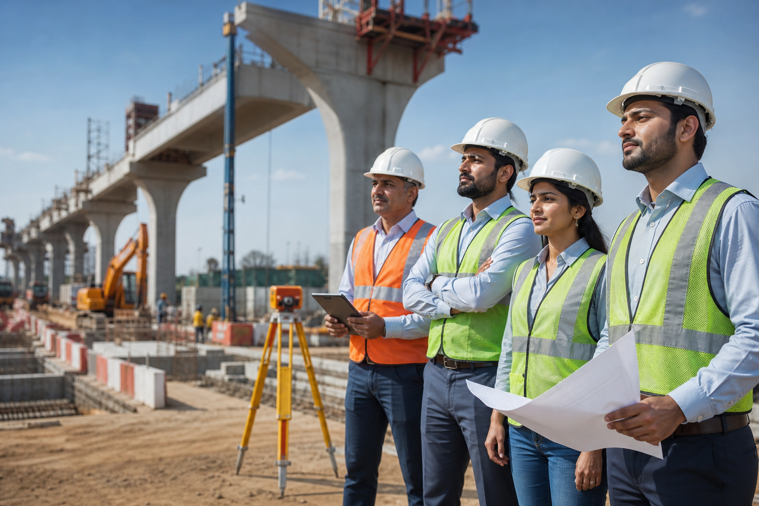 NSV Infra engineering team at construction site